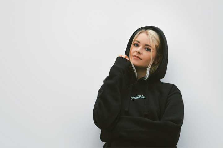 Organic cotton Material Studios hoody worn by Abbie