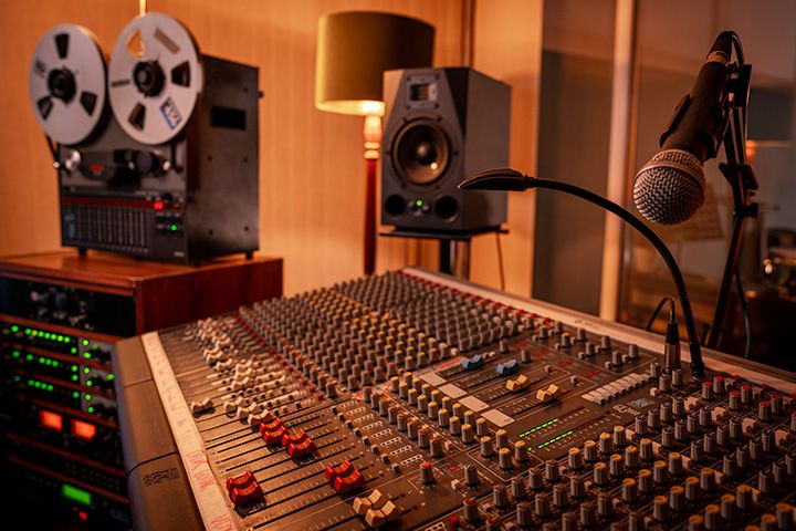 Allen & Heath mixing desk with Adam Audio monitors