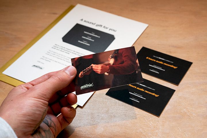 Recording studio giftcard at Material Studios Liverpool